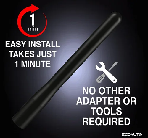 Vista 6 de EcoAuto Antena corta Ford compatible con F150 F250 F350 Super Duty, Bronco, Ford Raptor Accesorios y Dodge RAM - Diseño antirrobo - Antena segura