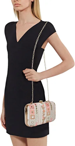 Vista 6 de LONGING TO BUY Embrague de caja de diseño hecho a mano para mujeres, embrague bordado Zari para mujeresembrague de mano para mujeres