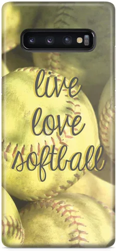 Vista 17 de Inspired Cases - Compatible con iPhone Xs Max - Funda protectora con textura 3D para Apple iPhone Xs Max - Live Love Softball