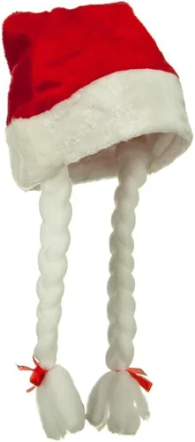 Vista 4 de X-mas Hat-Pigtails Christmas Pom Pom Beanie