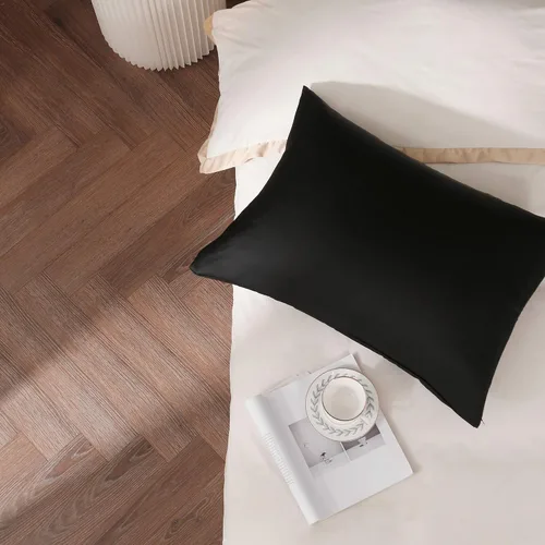Vista 4 de Vernia juego de 2 fundas de almohada de seda natural para el cabello y la piel, ambos lados de 19 momme y 600 hilos con cremallera oculta