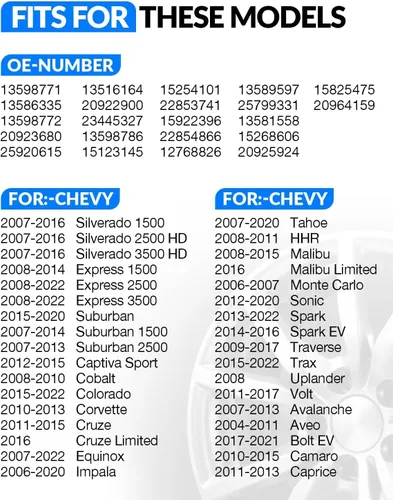 Vista 2 de Sensor TPMS preprogramado YZHIDAINF para: Chevy Impala 2006-2020 Malibu Tahoe Equinox Cruze para: GMC Acadia para: - Cadillac Escalade 315MHz Sensor