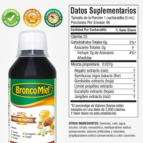 Vista 4 de Propóleo de miel y jarabe de flor de saúco para adultos, 8 onzas líquidas, fórmula diaria de apoyo inmunológico con Sambucus saúco, regaliz