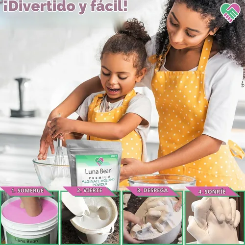 Vista 4 de Polvo moldeable de alginato Create-A-Mold para crear distintas formas Alginato no tóxico que cambia de color: suficiente material para 2 manos
