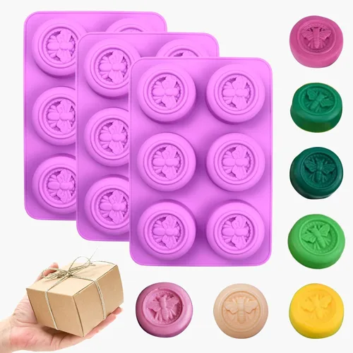 Vista 8 de Moldes de jabón de silicona, moldes de jabón con diferentes cavidades y formas, perfectos para hacer jabón, pasteles caseros, chocolates, postres
