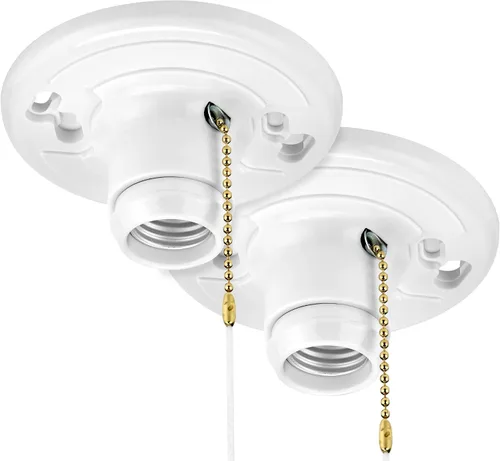 Vista 10 de Maxxima - Soporte para lámpara de plástico sin llave E26, base mediana de una pieza, paquete de 2 unidades Soporte para caja de salida, 660W