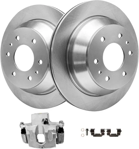 Vista 17 de Detroit Axle - Juego de rotores de freno de disco trasero + Sustitución de calibrador de freno de disco trasero izquierdo para Acura TL Honda