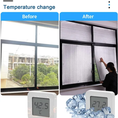 Vista 3 de Película aislante de papel de aluminio reflectante reutilizable, barrera radiante, película de privacidad total opaca para ventana, película
