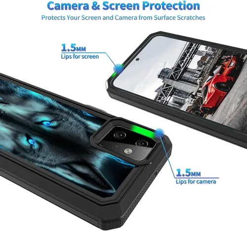 Vista 3 de Funda protectora para Motorola Moto G Power 2023 5G, carcasa protectora resistente de doble capa, funda de absorción de impactos premium para Moto G