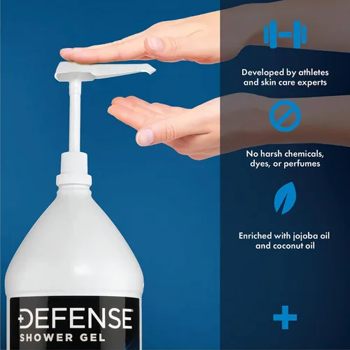 Vista 4 de Defense Soap Tea Tree Gel de ducha de 1 galón (128 onzas líquidas), aceite de árbol de té orgánico y eucalipto, jabón de lucha, BJJ y gimnasio