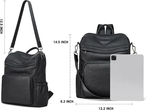 Vista 6 de Backpack Purse for Women Leather Convertible Travel Backpack Fashion Designer Large Shoulder Bags