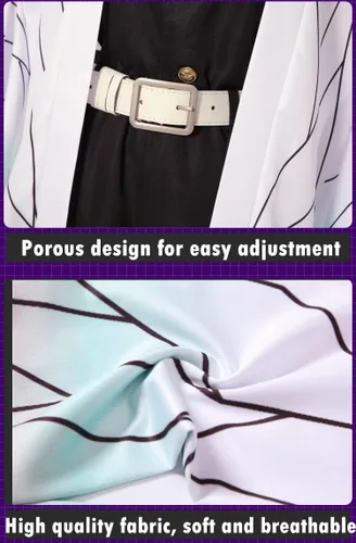 Vista 5 de Disfraz de Kamado de anime para mujer, conjunto completo de kimono