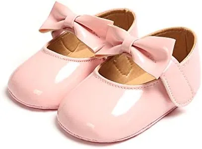 Vista 7 de Zapatos planos Mary Jane para bebés y niñas con lazo y flores, vestido de princesa, para boda, zapatos de ballet antideslizantes para niños pequeños