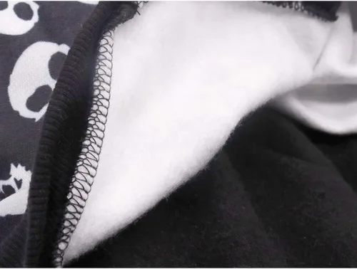 Vista 5 de Disfraz de esqueleto de Halloween para perro: sudadera con capucha negra con bolsillo para perros medianos y grandes
