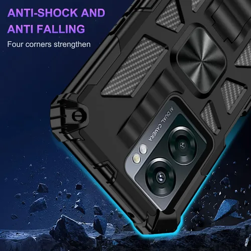 Vista 3 de Funda compatible con OnePlus Nord N300 5G con protector de pantalla de vidrio templado, protección de cuerpo completo [grado militar] funda