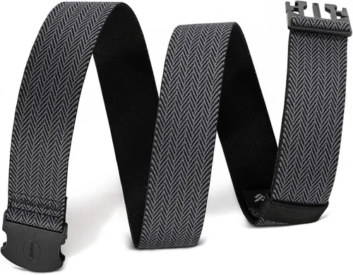 Vista 7 de WHIPPY Cinturón elástico unisex para hombre con hebilla no metálica, cinturón ajustable