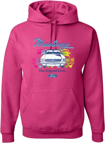 Vista 32 de Wild Bobby Ford Mustang The Legend Lives - Sudadera con capucha unisex con diseño de coches y camiones