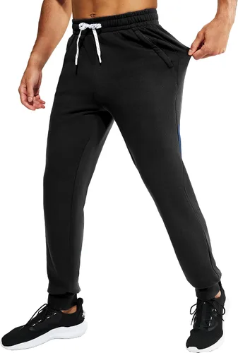 Vista 5 de MIER Men's Cotton Joggers Athletic Sweatpants for Gym Workout Active Lounge Jersey Track Pants with Pockets, Elastic Waist