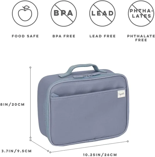 Vista 3 de 3 Sprouts Lonchera para niños, niños y niñas, lonchera aislada para niños y niñas, perfecta para la escuela y los viajes, Loncheras para niños y Azul