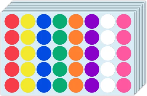 Vista 9 de 1000 unidades, 1 pulgada – calcomanías de punto azul, etiquetas adhesivas de puntos circulares redondos