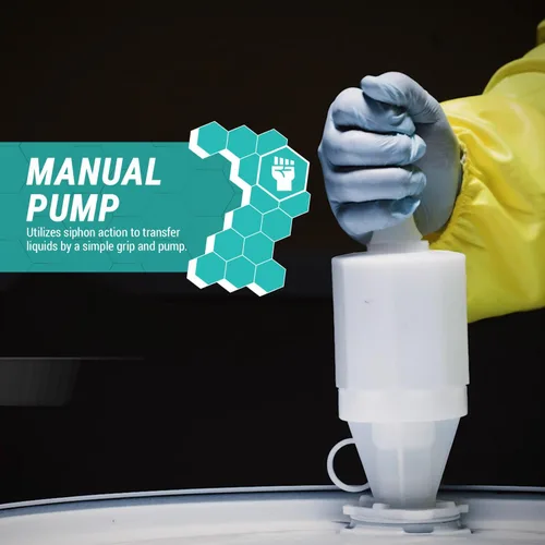 Vista 3 de TERA PUMP Bomba manual de tambor de mano, 5.5 GPM, sifón resistente a productos químicos, ácido resistente y bomba de base de agua para gasolina