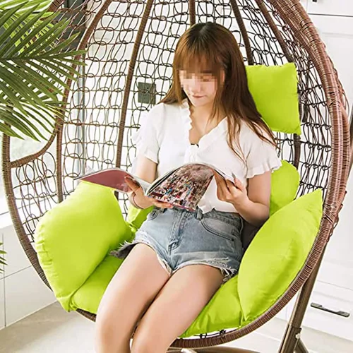 Vista 2 de HUHJYUGE Cojín para silla de columpio, cojín suave para silla colgante de patio con reposacabezas, lavable para colgar huevos colgantes, cojín