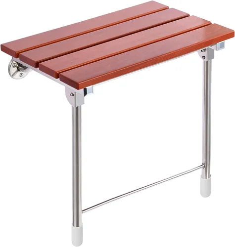 Vista 7 de Asiento de ducha plegable con montaje en pared - Plegable hacia arriba y hacia abajo, banco para personas con discapacidad para personas mayores