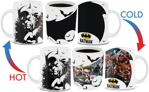 Vista 4 de Morphing Mugs DC Comics – Batman – Capa – Una taza sensible al calor de 16 onzas – Imagen completa revelada cuando se añade líquido caliente
