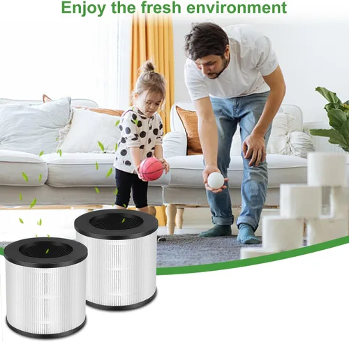 Vista 6 de Paquete de 2 filtros de repuesto modelo 14 para modelos MA Air Puri-Fier 14/14B/14W, 3 en 1 contiene prefiltro y carbón activado Fi-lterr