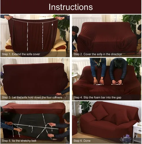 Vista 8 de ele ELEOPTION Fundas de sofá biplaza de alta elasticidad para sofá de 2 cojines, fundas de sofá biplaza para protector de muebles, juego de sofá