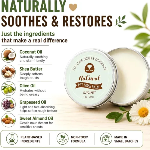 Vista 3 de Snout Soothing - Bálsamo nasal para perros y gatos, bálsamo natural curativo e hidratante para hocicos secos y agrietados, fórmula de piel calmante