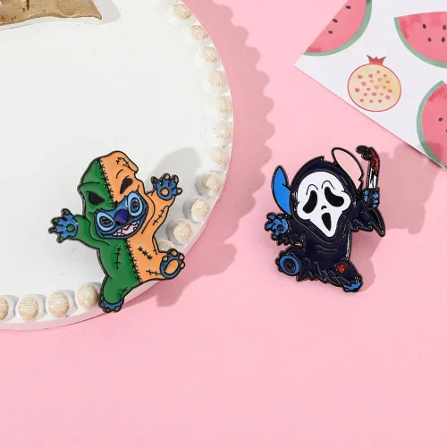Vista 6 de Ohana - Alfileres esmaltados de puntada de anime Ohana Means Family Stitch Pines de solapa para mujeres, hombres, niñas, niños, broche, mochila