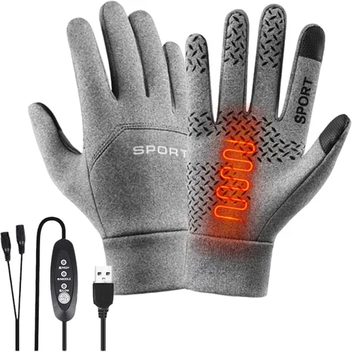 Vista 6 de Guantes eléctricos Ropa de mano con calefacción USB, interior de forro polar impermeable a prueba de viento Ciclismo al aire libre, deportes