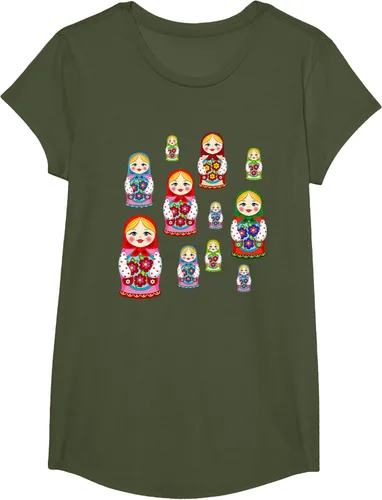 Vista 34 de Rusia - Camiseta de juguete retro para niños, diseño de muñecas rusas