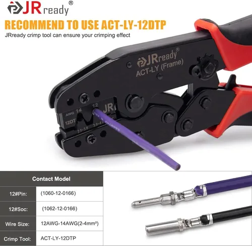 Vista 6 de JRready 44 conectores ST6283 de 2 pines, 2 cables IP67 impermeable Deutsch DTP conector, conectores eléctricos automotrices DTP04-2P/DTP06-2S