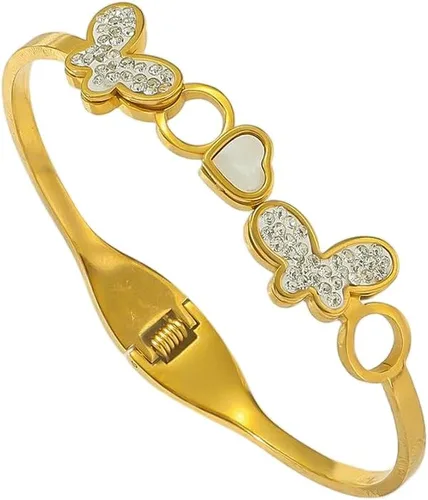 Vista 18 de Colección de Pulseras Brazalete de Acero Inoxidable 316L Chapado en Oro de 18K - 12 Diseños Únicos + Cadena de Acero de Titanio con Acento