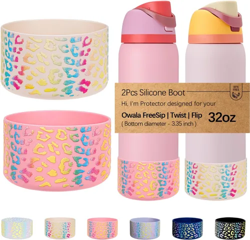 Vista 27 de WK IEASON 2 fundas de silicona para botella de agua Owala, base protectora para botella de agua Owala FreeSip Twist y Flip Flask accesorios para 3D