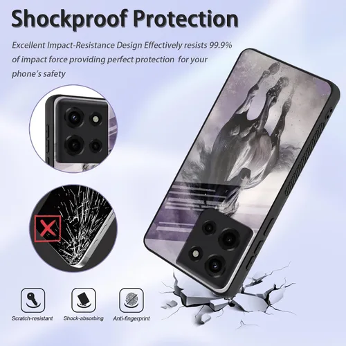 Vista 327 de Funda para Motorola Moto Edge 2022, cubierta trasera de vidrio templado con protector de pantalla, funda protectora a prueba de golpes para Motorola
