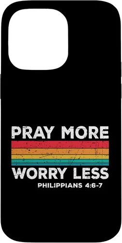Vista 21 de iPhone 16 Faith Christians God Jesus Pray more worry less Case