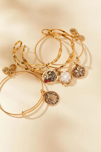 Vista 3 de Alex and Ani Pulsera con dije de tortuga, acabado dorado brillante, 2 a 3.5 pulgadas, Latón, Sin gemas.