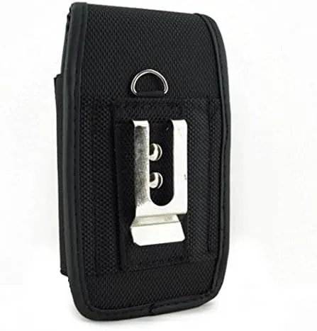 Vista 2 de Funda de lona resistente vertical negra con clip de cinturón para Samsung Galaxy J7, Note 3 4 5, Edge, S6 Edge+, S7 Edge