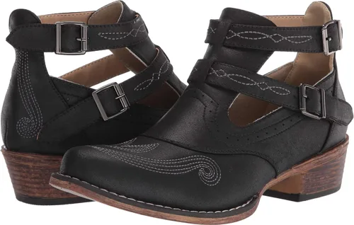 Vista 7 de ROPER Willa Bordado Snip Toe Casual Botas Tobillo Tacón Bajo 1-2" - Marrón