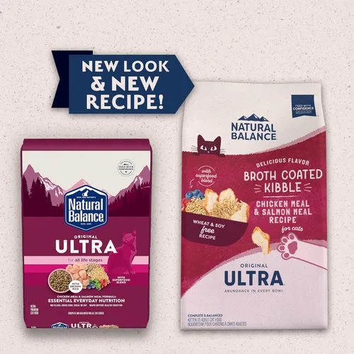 Vista 2 de Natural Balance Alimento ultra seco original para gatos, receta de harina de pollo y salmón, salud de todo el cuerpo para gatitos a gatos adultos, 6
