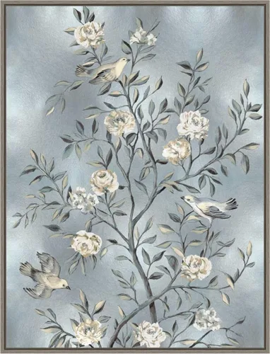 Vista 11 de Amanti Art Lienzo enmarcado para pared, 24 x 18 pulgadas, chinoiserie en plata III por Renee Campbell, lienzo enmarcado para pared, obras de arte