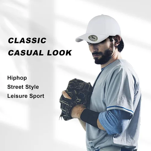 Vista 7 de ALAWING Gorra de béisbol plateada de tamaño ajustable para actividades al aire libre, algodón puro, resistente al sudor y transpirable, M