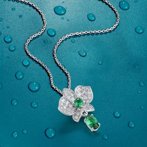Vista 3 de Santuzza Colgante de flor de plata esterlina para mujer