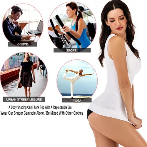 Vista 7 de Camisola de compresión para mujer con almohadillas de brasier extraíbles integradas