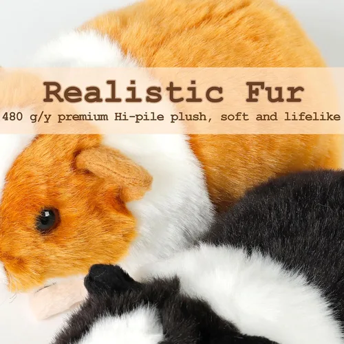Vista 8 de redaica 2 piezas de animales de peluche de cobaya - 7.9 pulgadas de peluche realista, lindos juguetes de cobaya para niños, muñeco de mascota