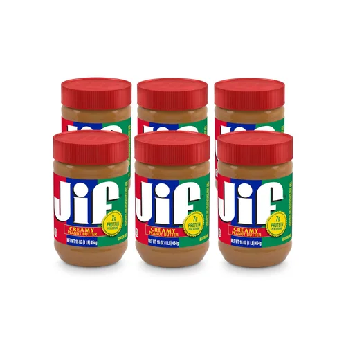 Vista 15 de Jif Mantequilla de maní cremosa reducida en grasa, 12 frascos (16 onzas)