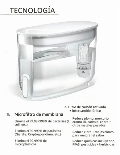 Vista 5 de LifeStraw Home BPA-Free Water Filter Dispenser, 18-Cup, Midnight Blue Azul medianoche